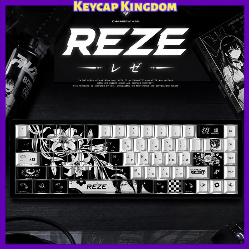 Gaming Accessories To Gift - Baru Reze 5.0 Anime Keycaps Bertema