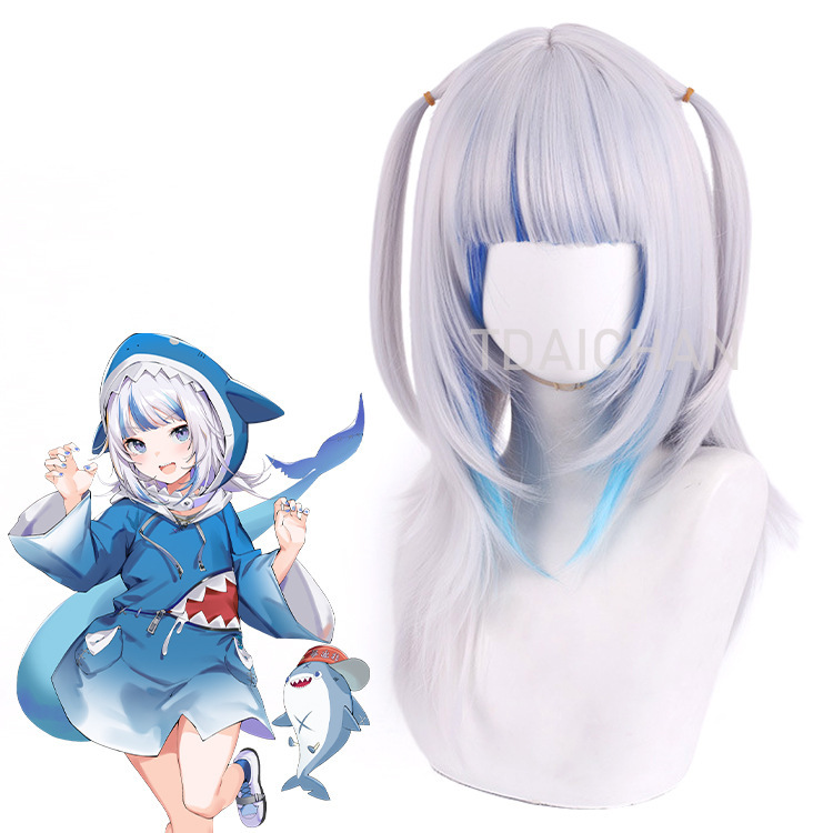 Wig Cosplay Gawr Gura 2025, Ra - Virtual Gaming Accessories ulasan dan harga