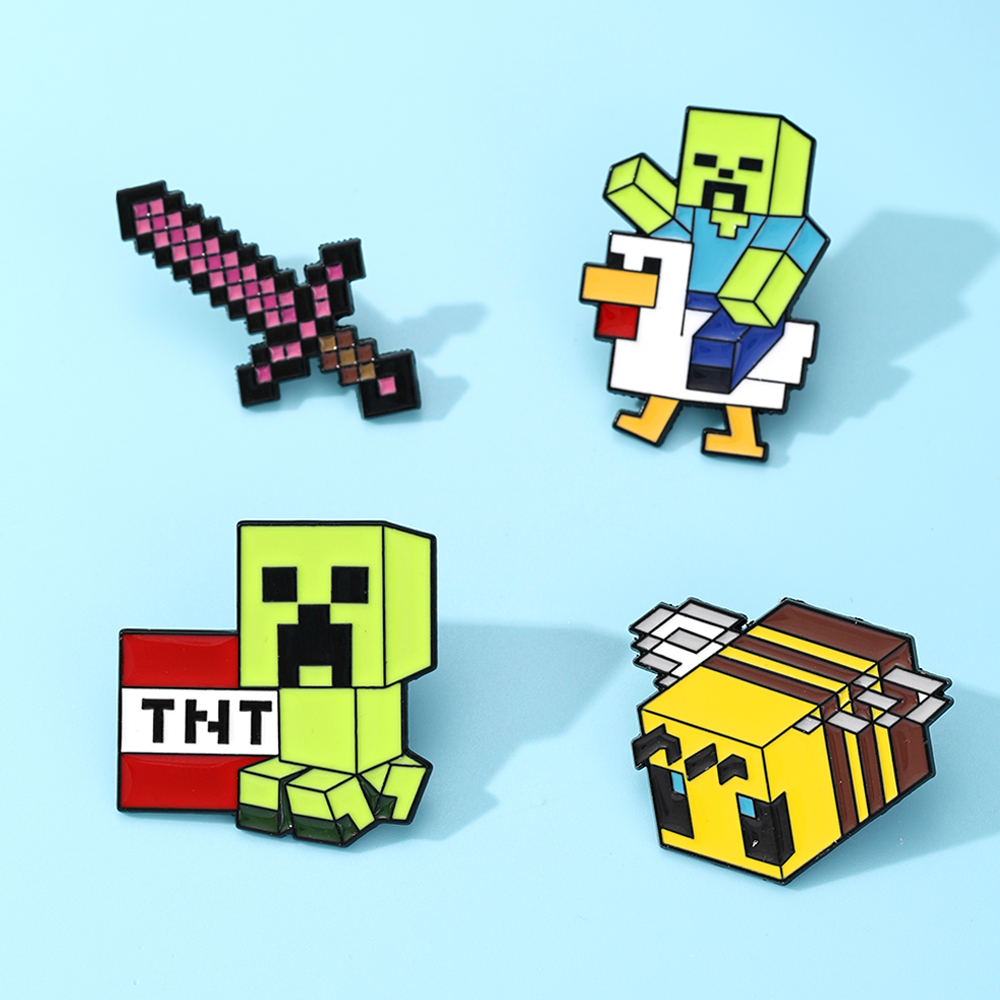 4pcs Pin Enamel Ayam Zombie Ba - Gaming Accessories To Gift ulasan dan harga
